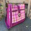 Handmade tote bag crafted from Bodacious Pink waxed canvas—10 oz cotton canvas with rich magenta tone, structured feel, and water-repellent protection