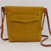 Waxed Canvas Tote Bag - Leather Straps- Yellow Cotton Duck