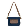 Small crossbody bag in Sailor Blue Waxed Canvas Fabric — 10 oz waterproof, eco-friendly cotton duck with soft matte finish