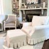 Sofa slipcover made from Vanilla Ice cotton canvas — durable, washable, and tailored for a refined look.