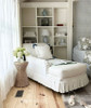 Sofa slipcover made from Vanilla Ice cotton canvas fabric —  preshrunk material for curtains and upholstery