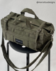 Tactical-style duffle bag made from 10oz Olive Drab cotton canvas — rugged, VAT-dyed, and durable.