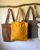 Handcrafted bag made with Orange  Waxed Canvas Fabric — bright orange non-toxic waterproof cotton duck for makers