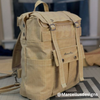 actical backpack crafted from Natural 10oz ripstop waxed canvas — undyed off-white cotton with a reinforced grid weave for strength, water-repellent wax finish, and rugged outdoor durability