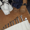 Heavy-duty tool bag made from Kona Brown Waxed Canvas Fabric — 10 oz Non-Toxic Waterproof Cotton Duck for Utility Gear
