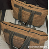 mall everyday tote bags crafted from Coyote Brown ripstop waxed canvas, showing versatile design, sturdy stitching, and the rich waxed patina that develops with use