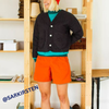 Shorts made from 10oz cotton canvas in bright orange from Big Duck Canvas