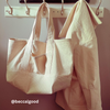 Natural Cotton canvas fabric made into a tote bag and jacket - natural