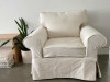 Slipcover Soft Natural Cotton Duck Canvas Fabric — 10oz Preshrunk Material
Fabric swatch showing even off-white coloration and medium weight hand.