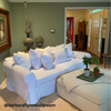 slipcover Home interior with natural cotton slipcover pillows showcasing soft drape.