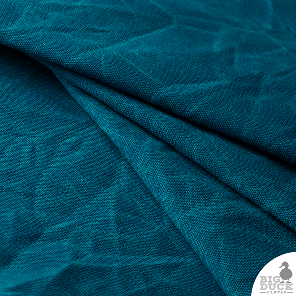 Waxed Cotton Canvas Fabric - Bright Mosaic Blue - 10oz. Canvas
