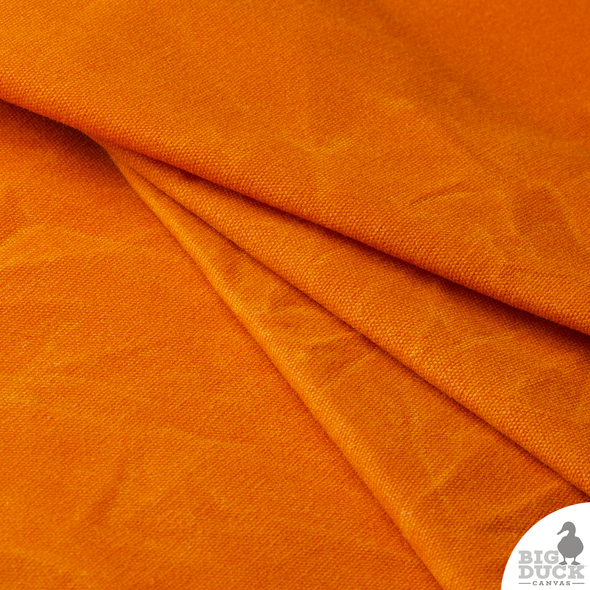 10 oz Marmalade Waxed Canvas Fabric — Non-Toxic Waterproof Cotton Duck, Bold Orange Tone by Big Duck Canvas 10 oz Marmalade Waxed Canvas Fabric — Non-Toxic Waterproof Cotton Duck, Bold Orange Tone by Big Duck Canvas