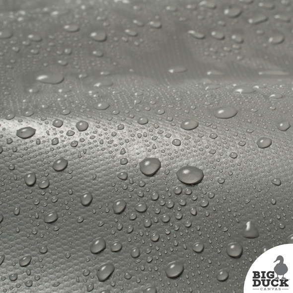 heavyweight white vinyl fabric - fire retardant - dark grey