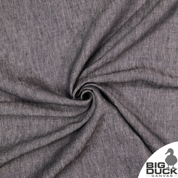 Black Linen Fabric By the Yard - Asphalt 9oz.