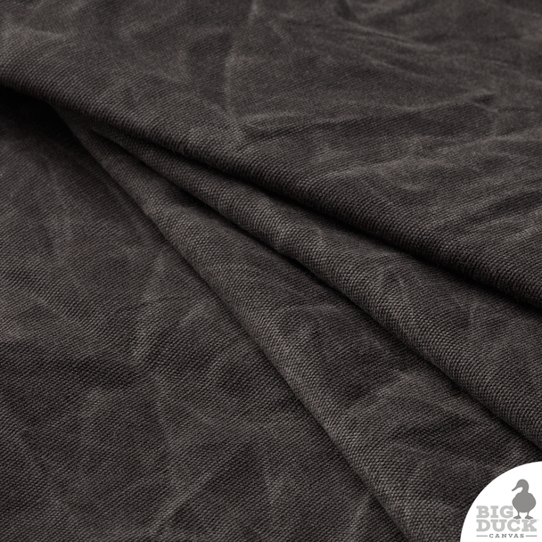 Slate Gray Waxed Canvas Fabric — 10 oz non-toxic waterproof cotton canvas with smooth matte finish