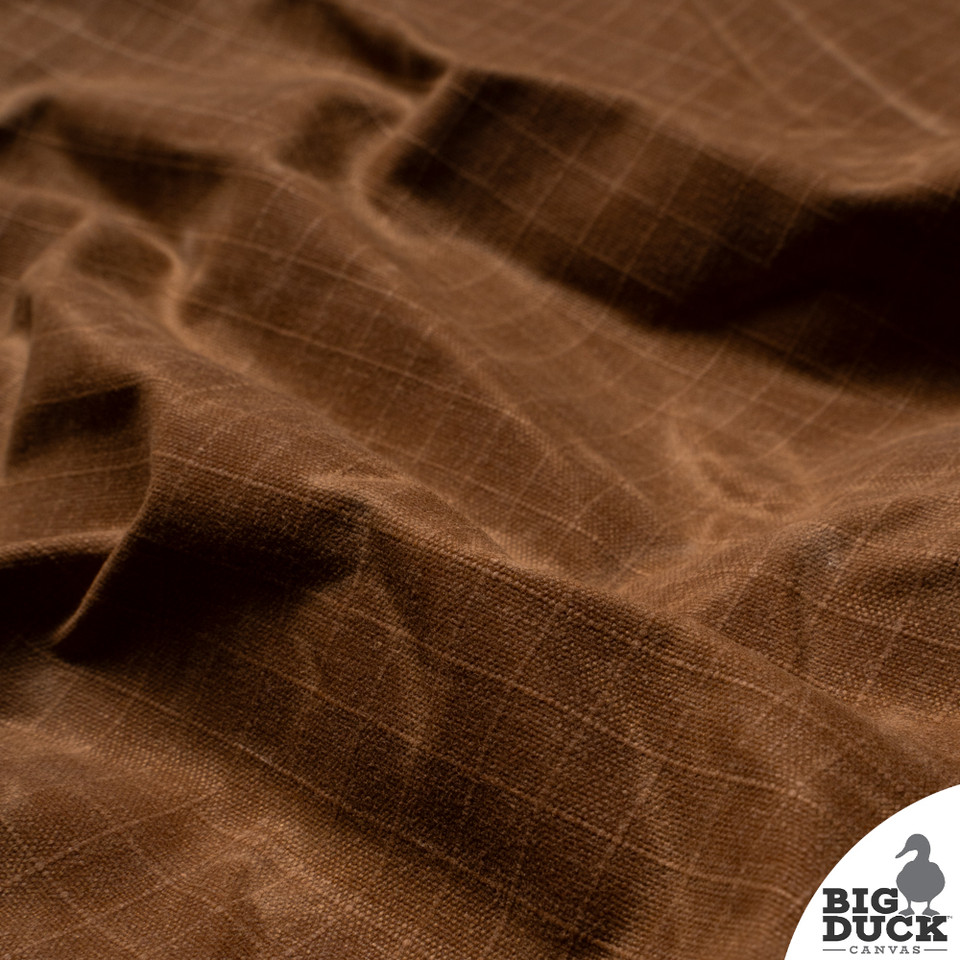 Ripstop Waxed Canvas Fabric | 10oz Coyote Brown | Durable Ripstop Fabric