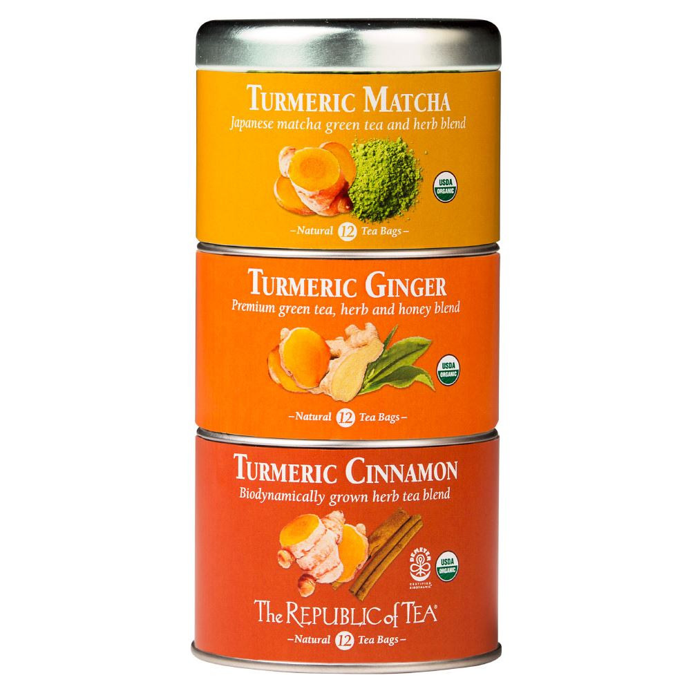 TEA@　0527 Republic Organic Turmeric Stackable Tea Tin Tea Bags 36ct
