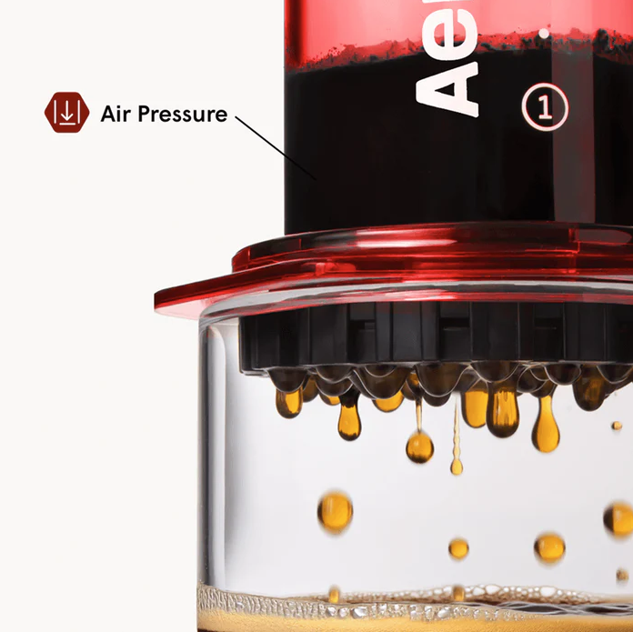 AeroPress Clear Coffee Maker- Red