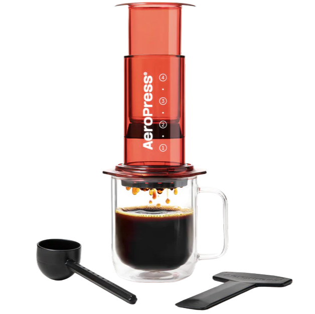 AeroPress Clear Coffee Maker- Red