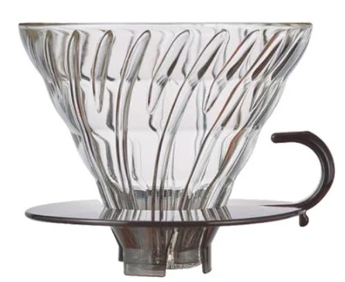 Hario V60 Glass Pour Over Brewer - Clear with Black Base