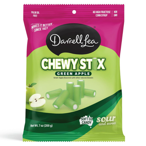 Darrell Lea Chewy Stix Green Apple Licorice 7oz
