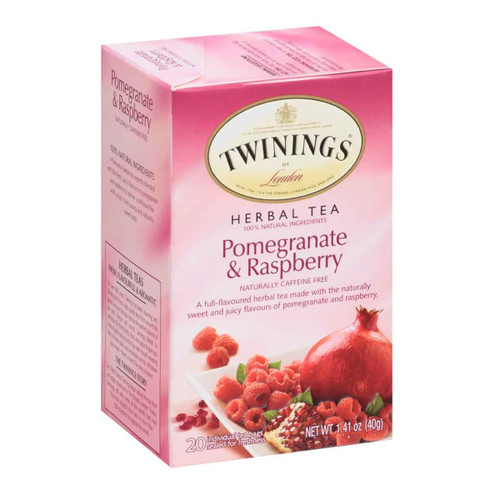 Twinings Pomegranate and Raspberry Herbal Tea Bags 20ct.