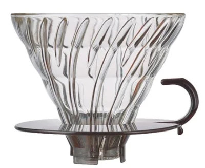 Hario V60 Glass Pour Over Brewer - Clear with Black Base