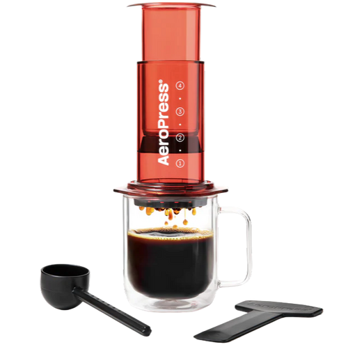 AeroPress Clear Coffee Maker- Red