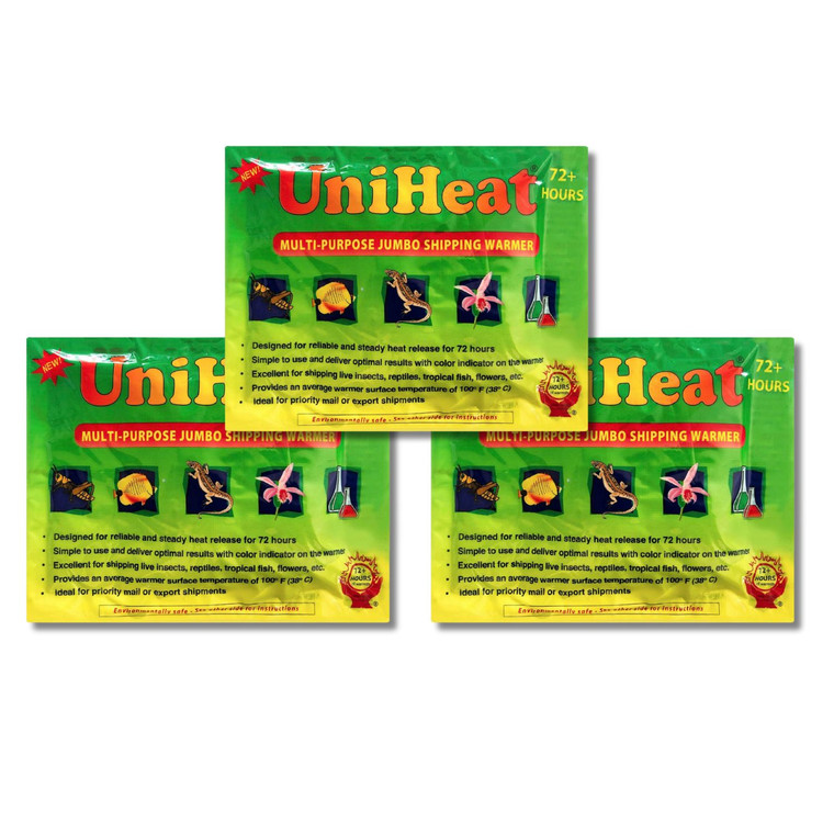 UniHeat 72 Hour Shipping Warmers three pack set for live animal and perishable shipping