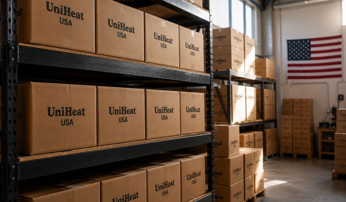 UniHeat USA warehouse inventory and cold-weather shipping fulfillment operation