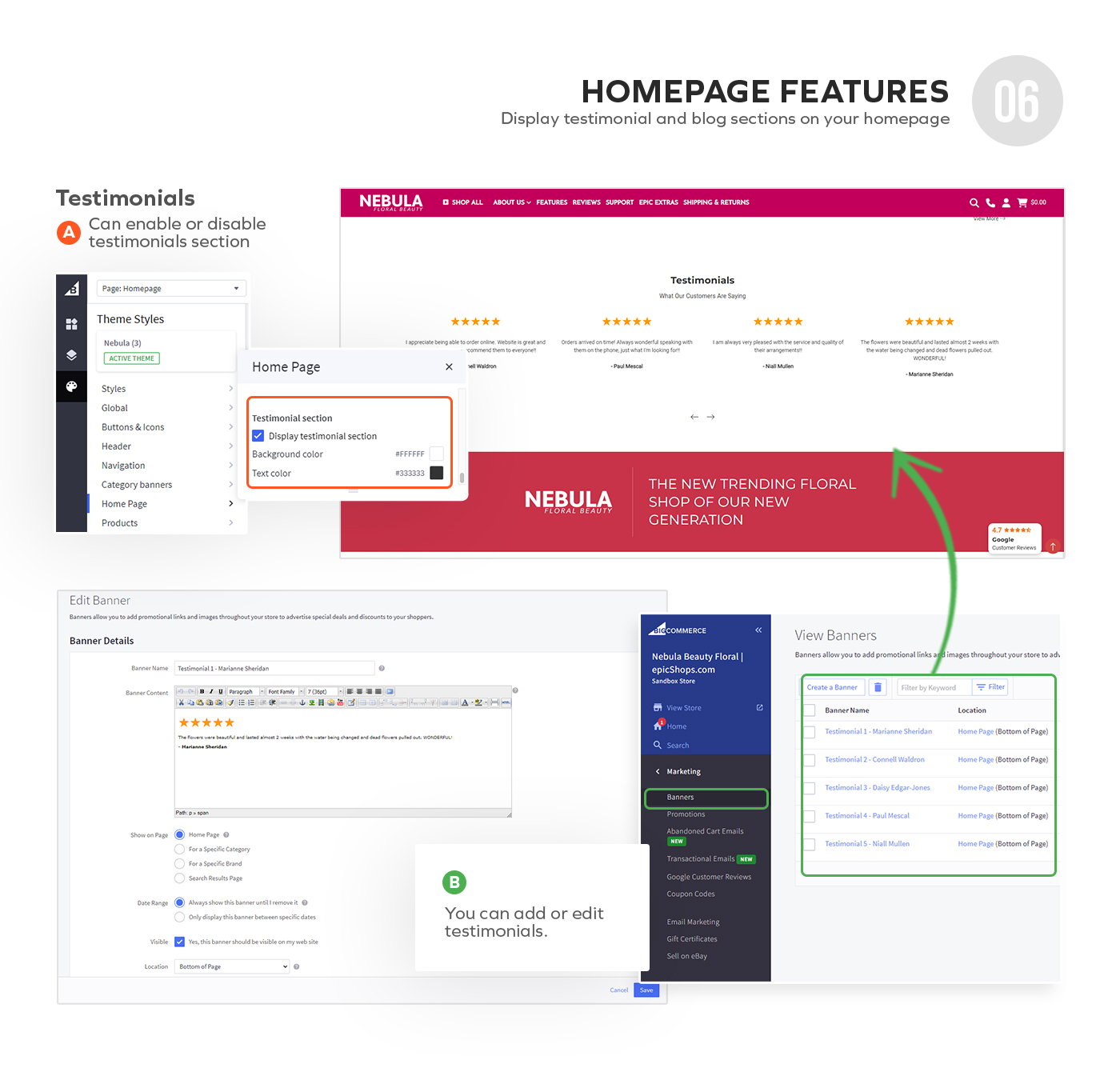 Nebula Homepage Features
