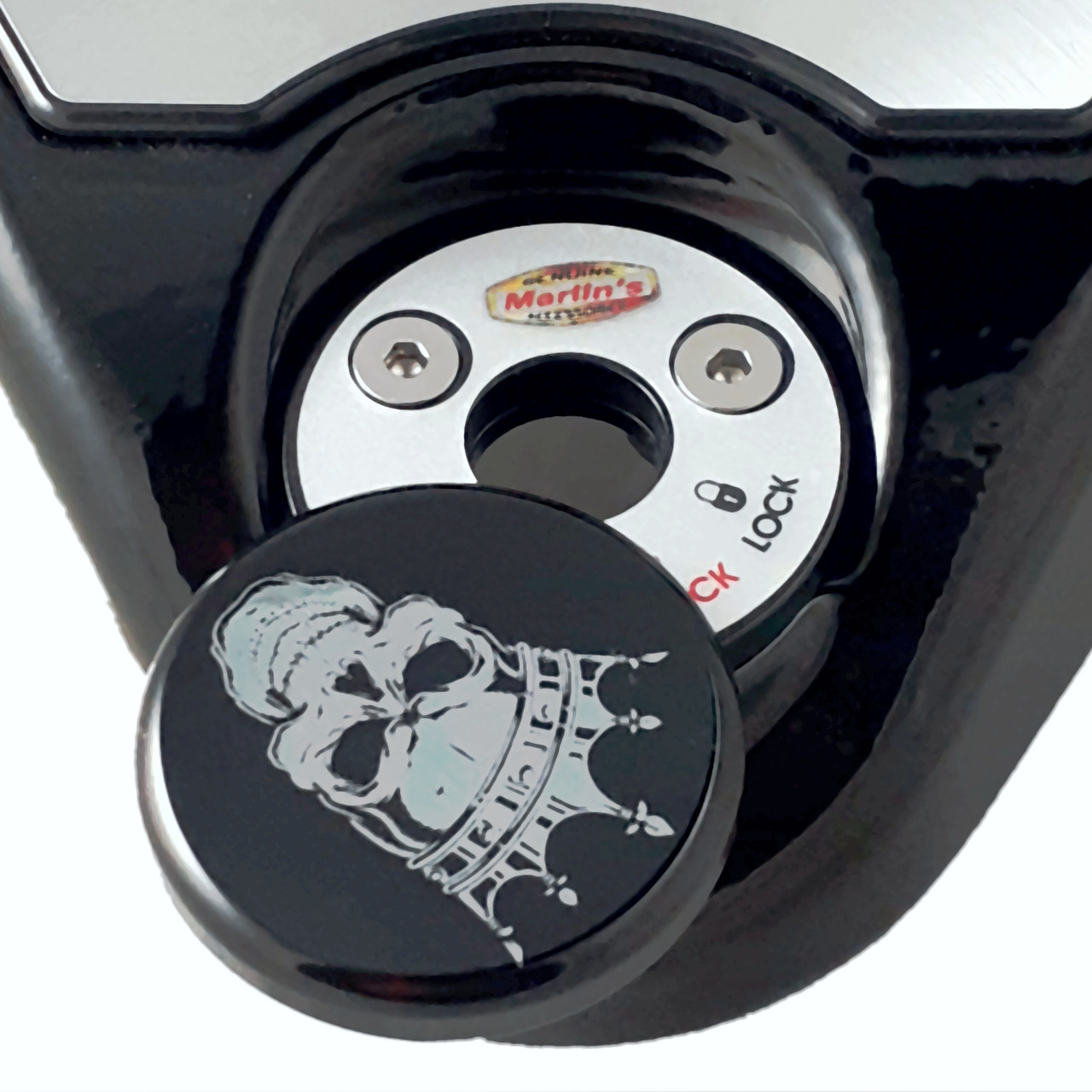 Marlin's Swivel Fork Lock Key Cover with Laser Engraved Crowned