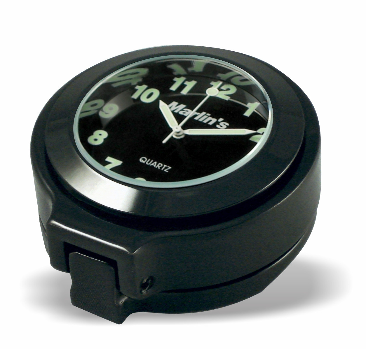 Marlin's Gloss Black Motorcycle Clock for Harley Davidson Road