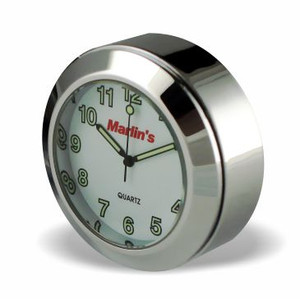 Marlin's Chrome Motorcycle Clock TOCS Multi-Purpose Tape / Screw On with Radiant White Clock - Fits Road King Tank and Flat Panel & More Marlin's Chrome Motorcycle Clock TOCS Multi-Purpose Tape / Screw On with Radiant White Clock - Fits Road King Tank and Flat Panel & More
