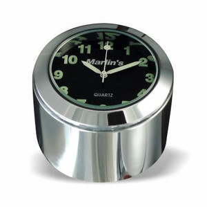 Marlin's Motorcycle Clock FSBC1 Billet Fork Stem Mount Fits Pre 2010 Sportsters® - Pre ‘06 Dynas® - Fits Metric & Customs with Added Adapter with Traditional Black Clock Face Marlin's Motorcycle Clock FSBC1 Billet Fork Stem Mount Fits Pre 2010 Sportsters® - Pre ‘06 Dynas® - Fits Metric & Customs with Added Adapter with Traditional Black Clock Face