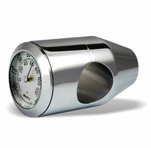 Marlin's Chrome Motorcycle Thermometer Bullet Billet Style Handlebar Mount with Brushed Aluminum (Fahrenheit Scale) Face Marlin's Chrome Motorcycle Thermometer Bullet Billet Style Handlebar Mount with Brushed Aluminum (Fahrenheit Scale) Face