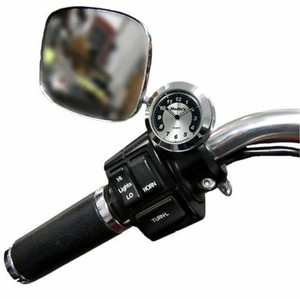 Marlin's Motorcycle Clock CHAMP Mount (Control Housing with Adjustable Mounting Position) with Black and Silver Horseshoe Clock Face Marlin's Motorcycle Clock CHAMP Mount (Control Housing with Adjustable Mounting Position) with Black and Silver Horseshoe Clock Face