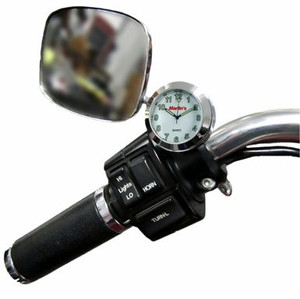 Marlin's Motorcycle Clock CHAMP Mount (Control Housing with Adjustable Mounting Position) with Radiant White Clock Face Marlin's Motorcycle Clock CHAMP Mount (Control Housing with Adjustable Mounting Position) with Radiant White Clock Face