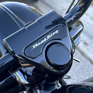 Marlin's Gloss Black Swivel Fork Lock Key Cover for Harley Davidson Road King FLHR Motorcycle