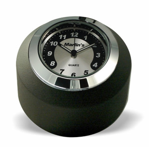 Marlin's Black Motorcycle Clock FSBC2 Large Billet Fork Stem Mount Fits Softails® (Does Not Fit Springers®),  ‘06 - Current and Dynas®,  Wide Glides®, FXDWG® most VRSC™ with Black and Silver Horseshoe Clock Face Marlin's Black Motorcycle Clock FSBC2 Large Billet Fork Stem Mount Fits Softails® (Does Not Fit Springers®),  ‘06 - Current and Dynas®,  Wide Glides®, FXDWG® most VRSC™ with Black and Silver Horseshoe Clock Face