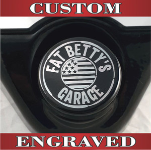 Marlin's Gloss Black Swivel Fork Lock Key Cover with Custom Laser Engraving for Harley Davidson Road King FLHR Motorcycle