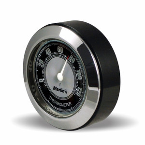 Marlin's Black Thermometer CHAMP Mount (Control Housing with Adjustable Mounting Position) with CLASSIC Black and Silver Thermometer (Fahrenheit Scale) Face Marlin's Black Thermometer CHAMP Mount (Control Housing with Adjustable Mounting Position) with CLASSIC Black and Silver Thermometer (Fahrenheit Scale) Face