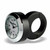Marlin's Black Motorcycle Clock Classic Adjustable Ring Style Handlebar Mount with Brushed Aluminum Face