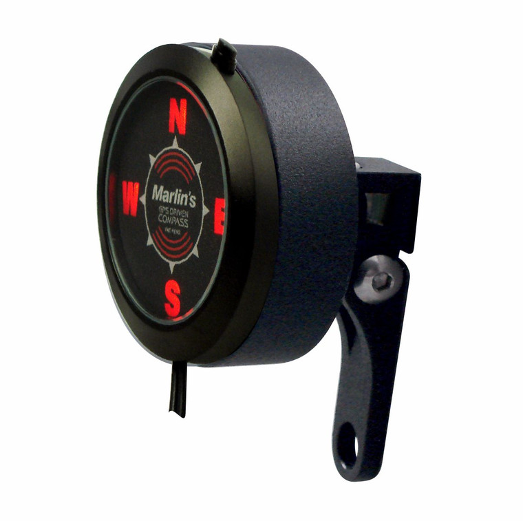 Marlin's Quest Compass in BLACK Perch Clamp - Brake/Clutch - Windshield  Mount - Satellite Driven