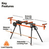 Klein Tools 66184 Adjustable Rolling Miter Saw Stand, 500 lb Capacity, Telescoping Arms