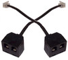 Two Way Telephone Handset Splitter with One Port Mute