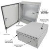 Outdoor Enclosure 20x16x8 NEMA 4X Steel Weatherproof Enclosure with Steel Equipment Mounting Plate Outdoor Enclosure 20x16x8 NEMA 4X Steel Weatherproof Enclosure with Steel Equipment Mounting Plate