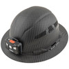 Klein Tools 60347 Hard Hat Premium KARBN™ Pattern Vented Full Brim,Class C LED Lamp