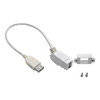 USB 2.0 Keystone Panel Mount Coupler Cable F/F  Angled Connector White 1 ft.