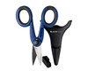 <h2>Communication Scissor & Pouch Kit</h2><ul><li>One blade is serrated for a tight and secure grip while cutting<li>High carbon stainless steel cutting blades for maximum strength and durability<li>Two stripping notches strip 18-20 AWG and 22-24 AWG wires<li>Dual component Nylon-Santoprene grip for greater comfort and ergonomics<li>Adjustable screw (hidden underneath the hinge cap) configures the tightness of the blades to your needs